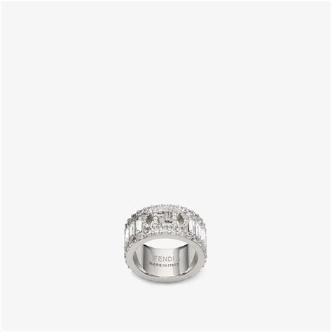 Ff en argent bague Fendi Argenté taille 55 MM en Argent.